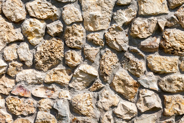 Fragment of a grey stone wall as background