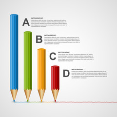 Education pencil option Infographics design template.