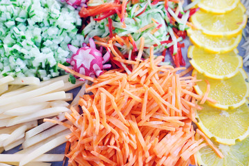 The image of a vegetables on a counter