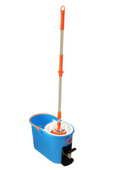 Mop and bucket isolated on a white