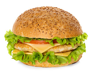Hamburger isolated on white