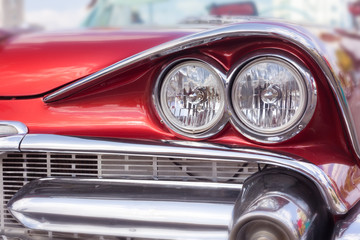 Headlight of oldtimer. Havana, Cuba