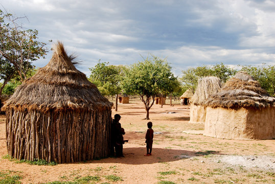 Himba village near the Etosha National Park in Namibia