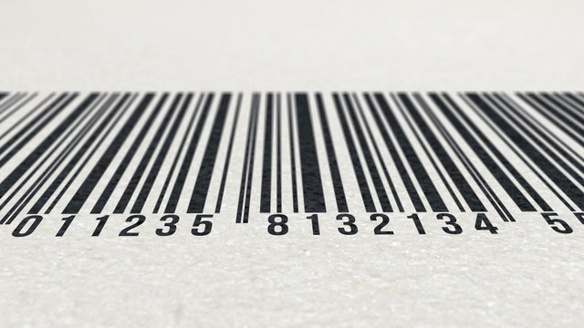 4k - Animation of barcode on paper texture