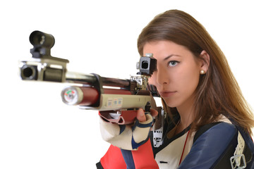 Woman training sport shooting 