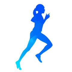 Fototapeta na wymiar Running woman silhouette