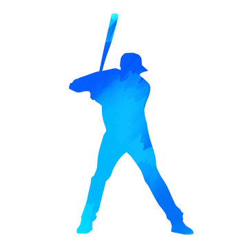 Blue baseball player