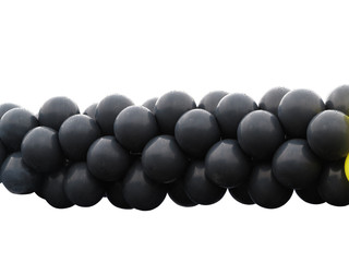 Black balloons bunch isolated on white background