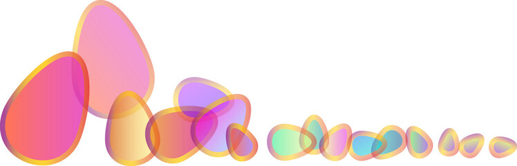 Oeufs de Pâques vecteurs différentes couleurs avec bordures