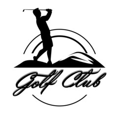 Golf emblems . Retro label design. Postcard