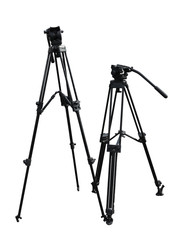 tripod for photo and video cameras isolated over white