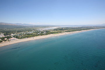 Fototapeta premium Aerial view of the Big beach, Ulcinj, Montenegro.