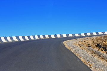 Mountain highway and landscape. North Caucasus travel.