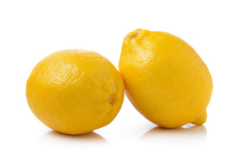 Fresh lemon on white background