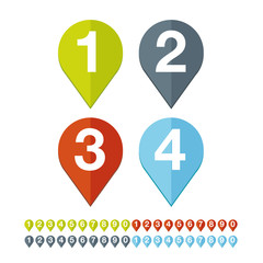 Number set vector flat design