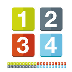 Number set vector flat design