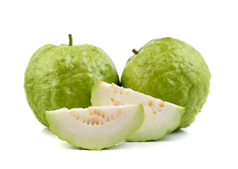 fresh guava on white background