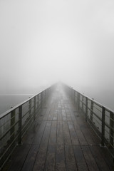 Main bridge on a foggy day in Paranapiacaba, Brazil