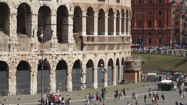 Various angles of the roman Colosseum or Flavian Amphitheatre.