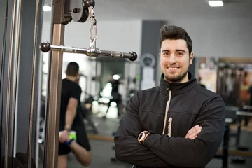 Foto op Plexiglas fitness personal trainer posing at gym © FotoAndalucia