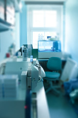 Histological lab out of focus