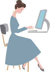 Woman typing