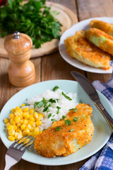 Fried cabbage with bread crumbs - vegan version of schnitzel