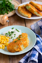 Fried cabbage with bread crumbs - vegan version of schnitzel