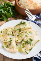 Vareniki or varenyky with potato  - Ukrainian national dish