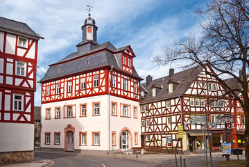 Das historische Rathaus von Dillenburg in Nordhessen