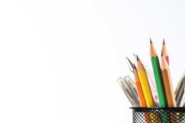 Back to school. Colorful pencils.