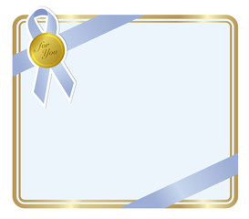 額リボンブルー