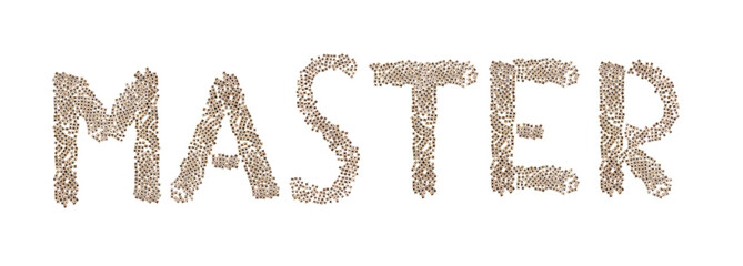 Master written with small cubes