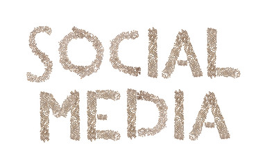 Social Media written with small cubes