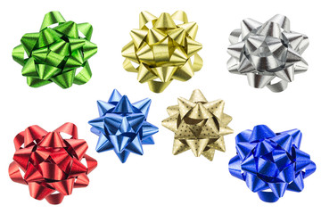 set of gift bows isolated on white background