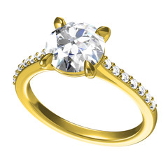 The beauty diamond ring.Vector illustration.