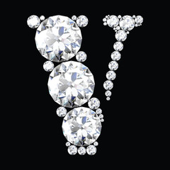 diamond letters with gemstones