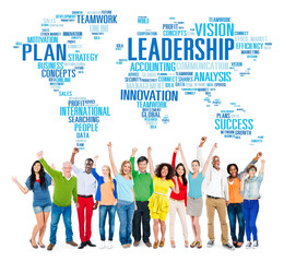 Obraz premium Leadership Boss Management Coach Chief Global Concept