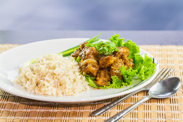 Fried grouper in black pepper sauce