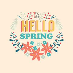 Spring vintage holiday badge design