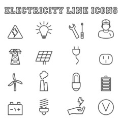 electricity line icons