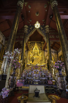 The Buddha image in a temple