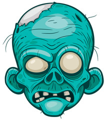 Vector illustration of Cartoon zombie face