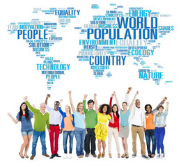 Obraz premium World Population Global People Community International Concept