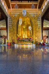 Large Gold Buddha Statue in Dhammikarama Burmese Temple