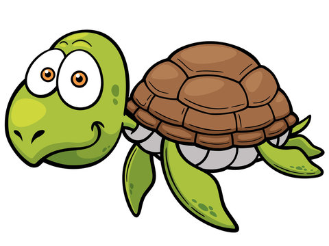 Vector illustration of Cartoon turtle