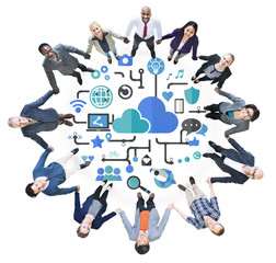 Fototapeta premium Social Media Social Networking Connection Data Storage Concept