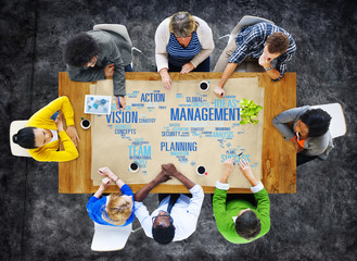 Global Management Training Vision World Map Concept