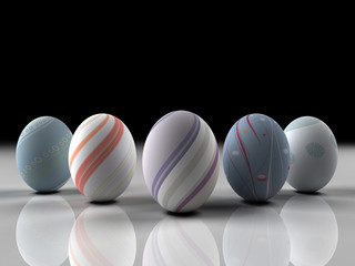 Naklejka premium Easter colorful eggs on gray background