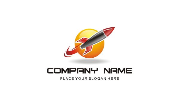 rocket logo vector icon